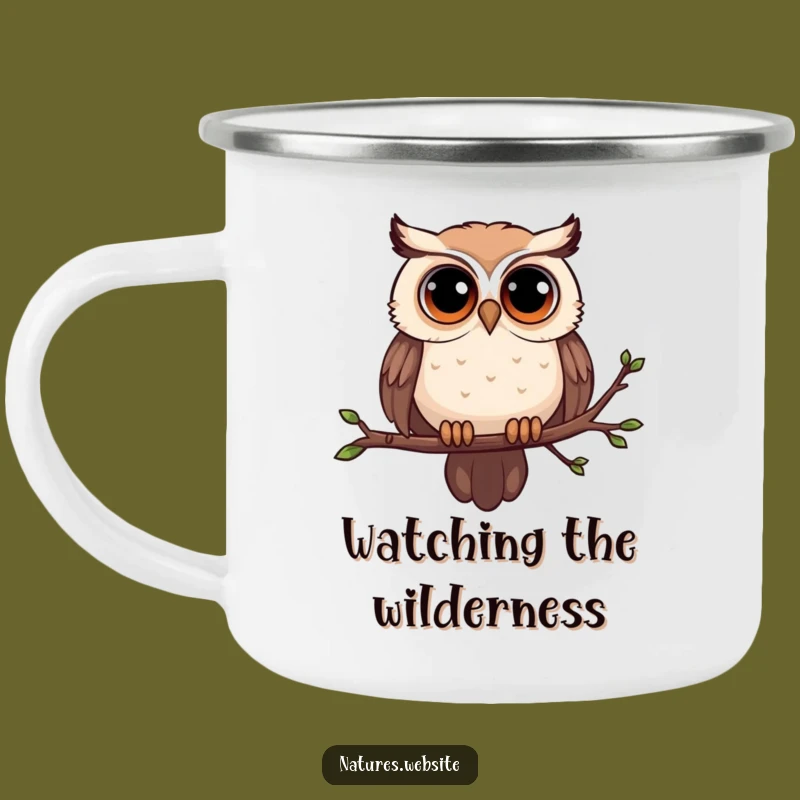Funny Curious Owl Camping Mug: Your Hilarious Companion for Outdoor Adventures