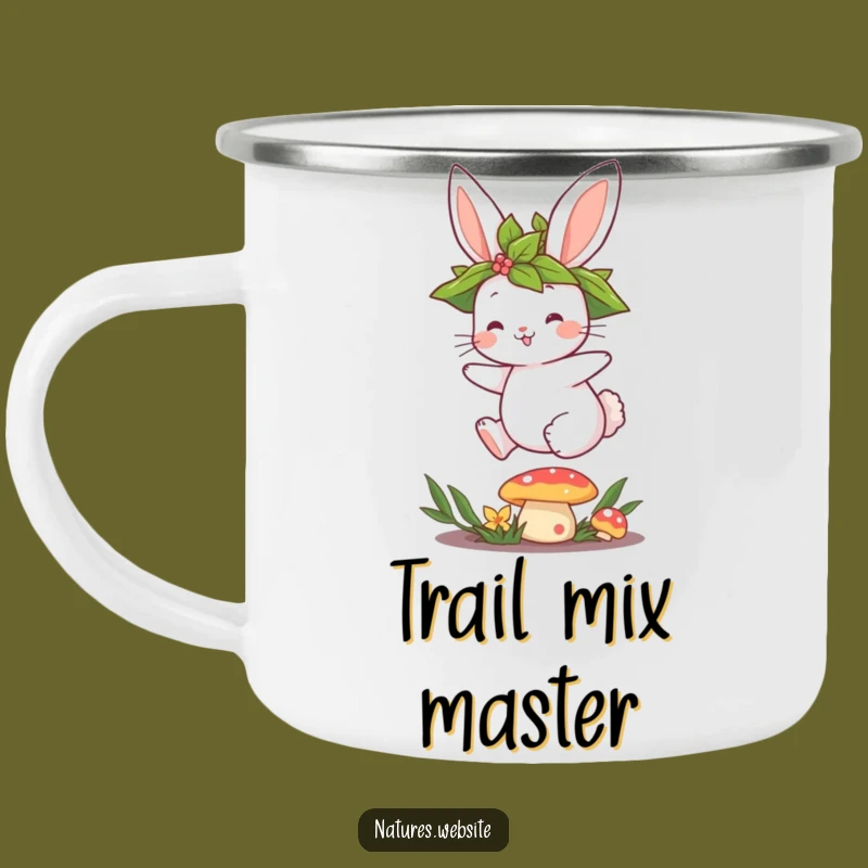 Funny Bunny Mushroom Camping Mug: Cute Character Outdoor Gift