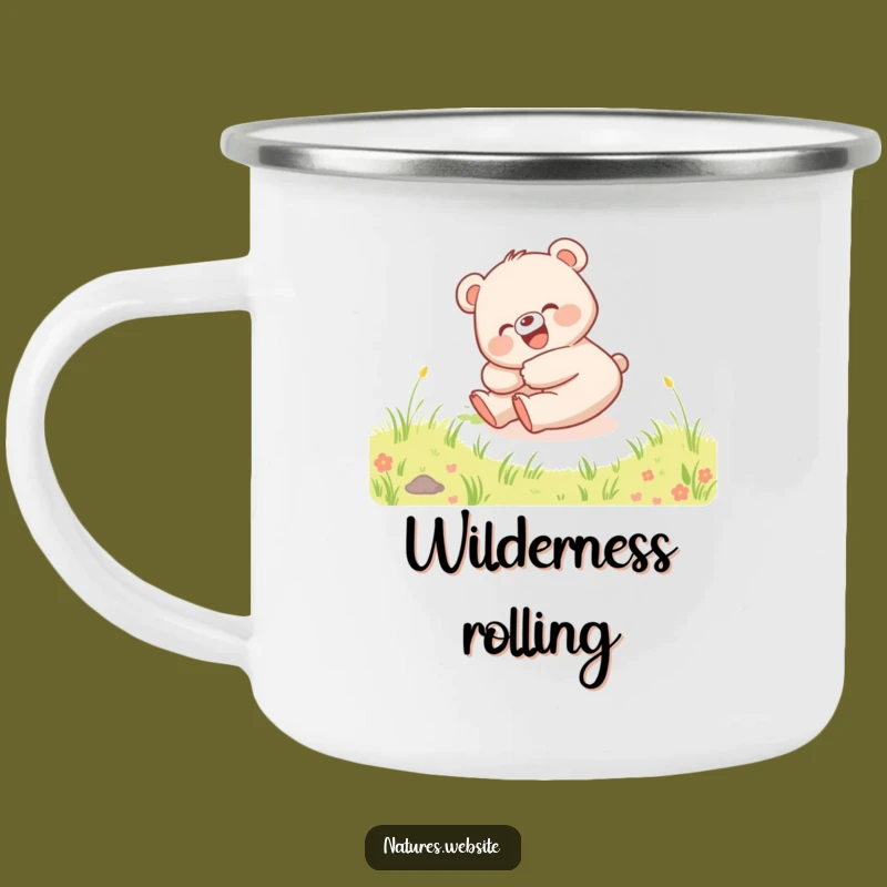 Funny Bear Cub Hill Camping Mug: Happy Character Outdoor Gift