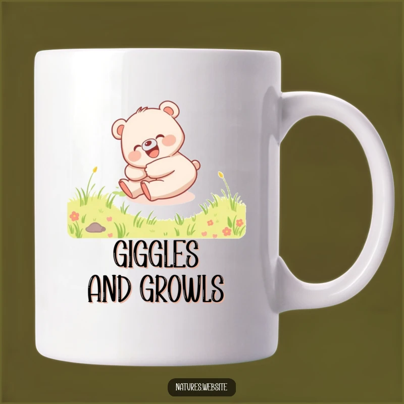 Funny Bear Cub Hill Mug: Happy Character Gift for Playful Souls