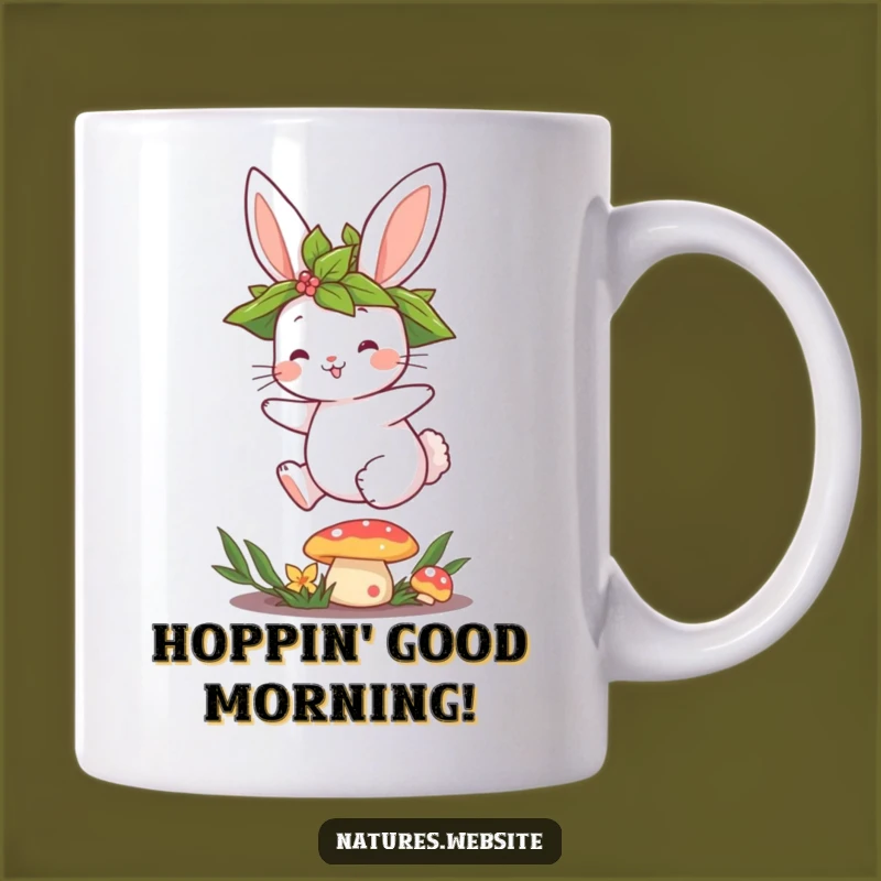 Funny Bunny Mushroom Mug: Cute Character Gift for Garden Lovers