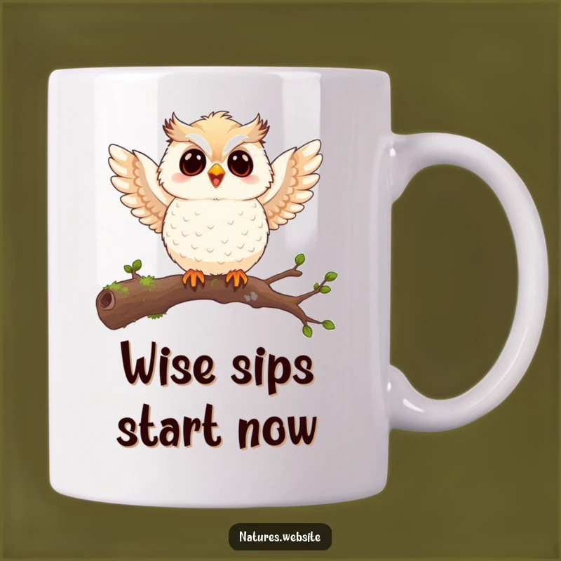 Funny Owl Chick Mug: Joyful Wing Flap - A Hoot of Humorous Gift