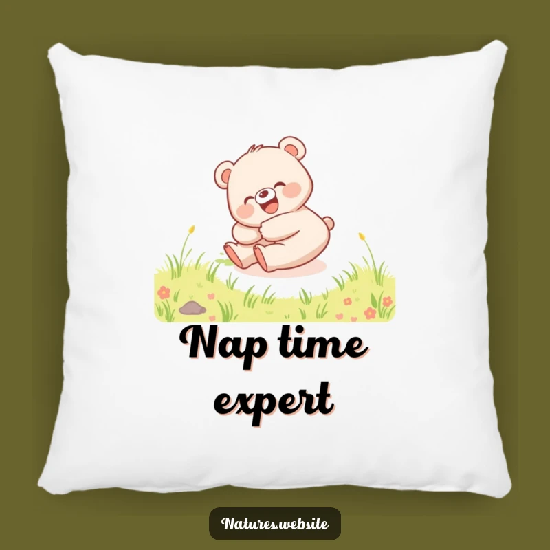 Funny Bear Cub Hill Pillow: Happy Character Comfort Gift