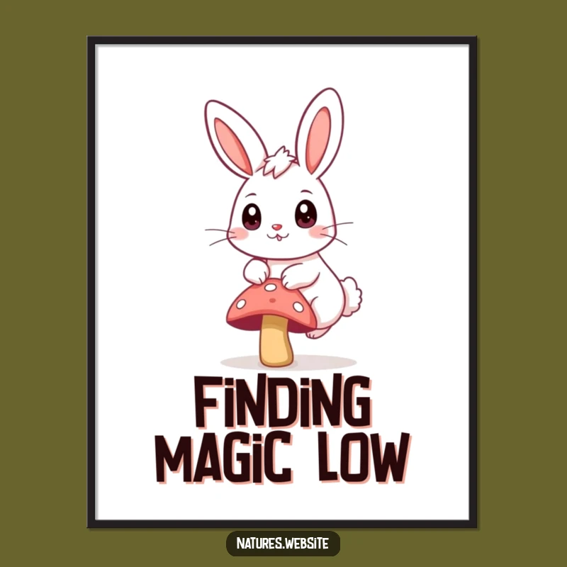 Funny Bunny Hopping Digital Art: Whimsical Art for Instant Wall Charm
