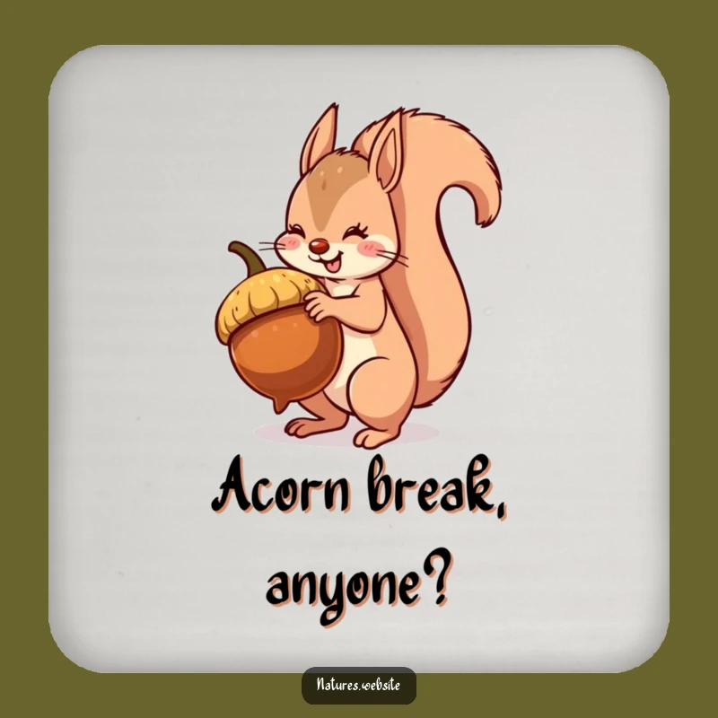 Funny Squirrel Coaster: Acorn Balance Protection - A Hilarious Table Gift