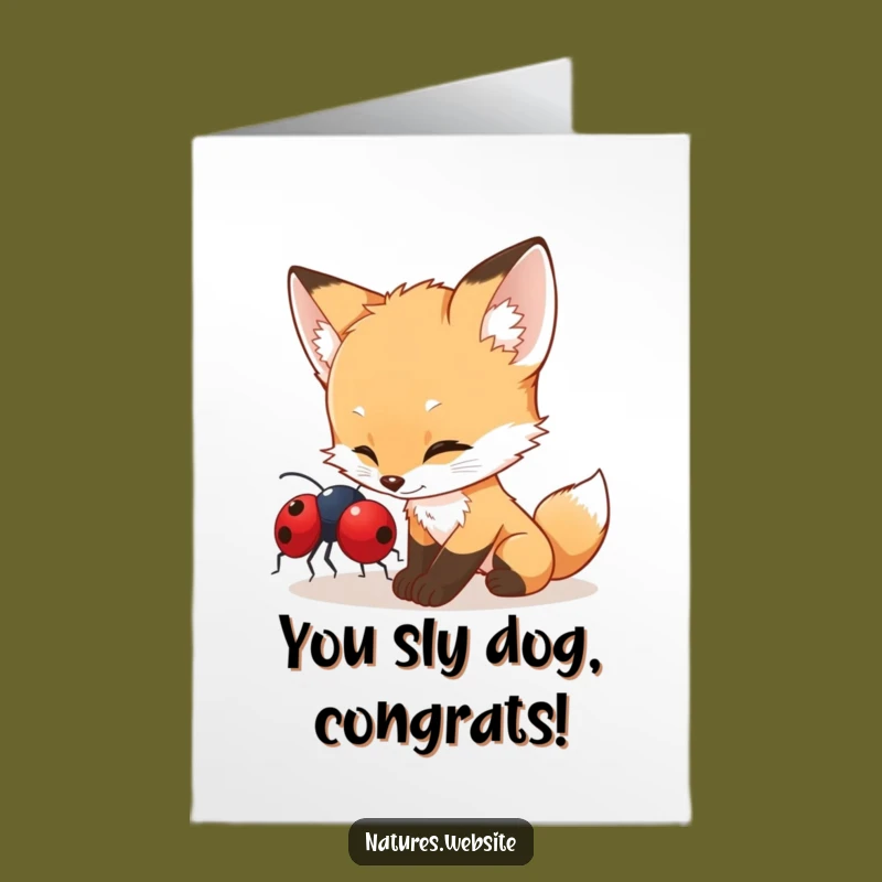 Free Printable Fox Congratulations Card: Sweet Ladybug Nudge Downloadable Gift!