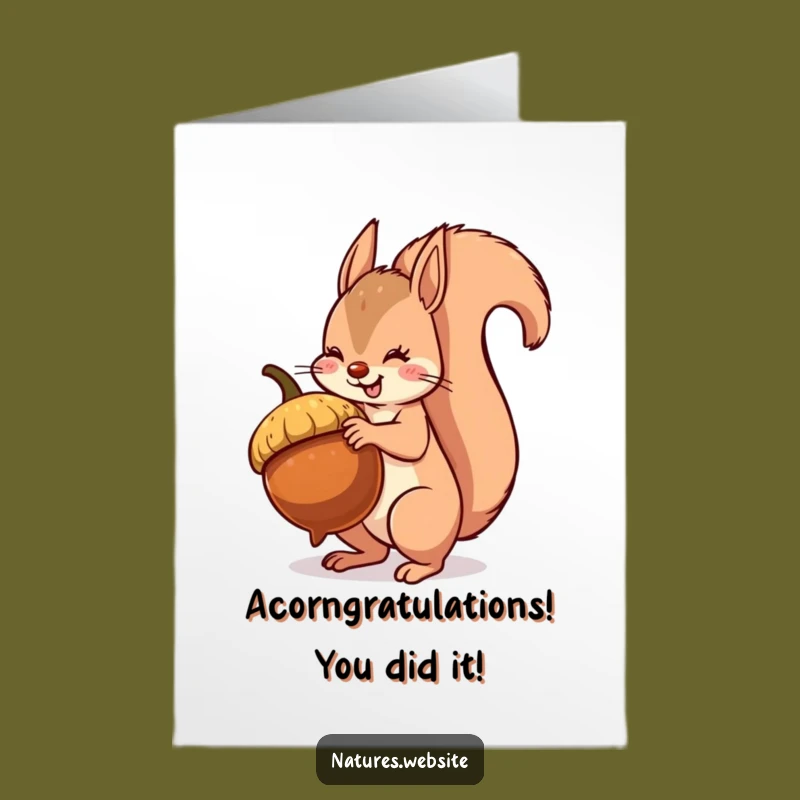Free Printable Squirrel Card: Funny Acorn Balance Congratulations Downloadable Gift!