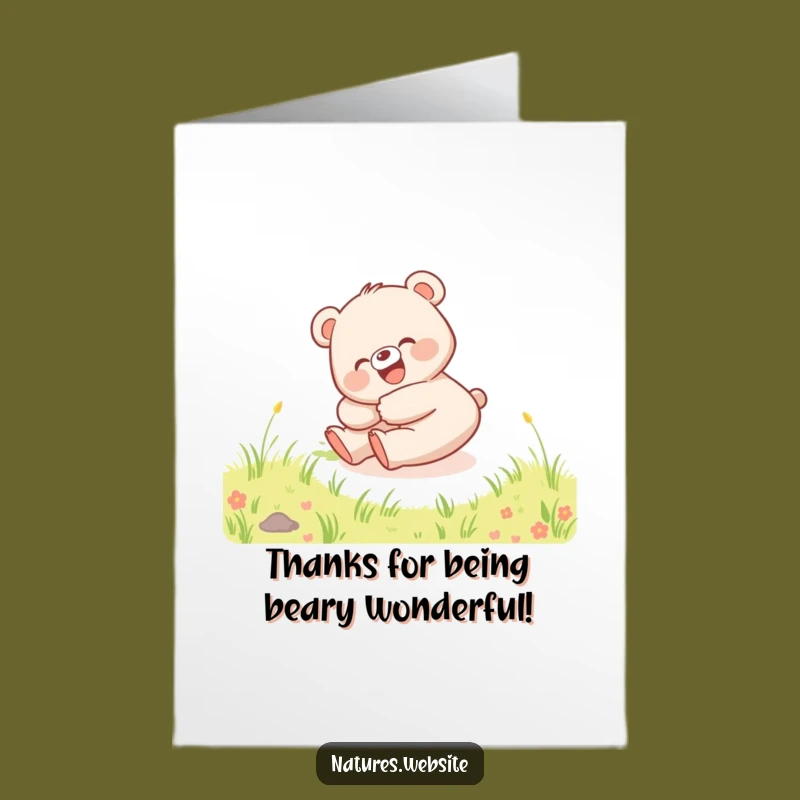 Free Printable Bear Thank You Card: Giggling Cub Downloadable Thanks!
