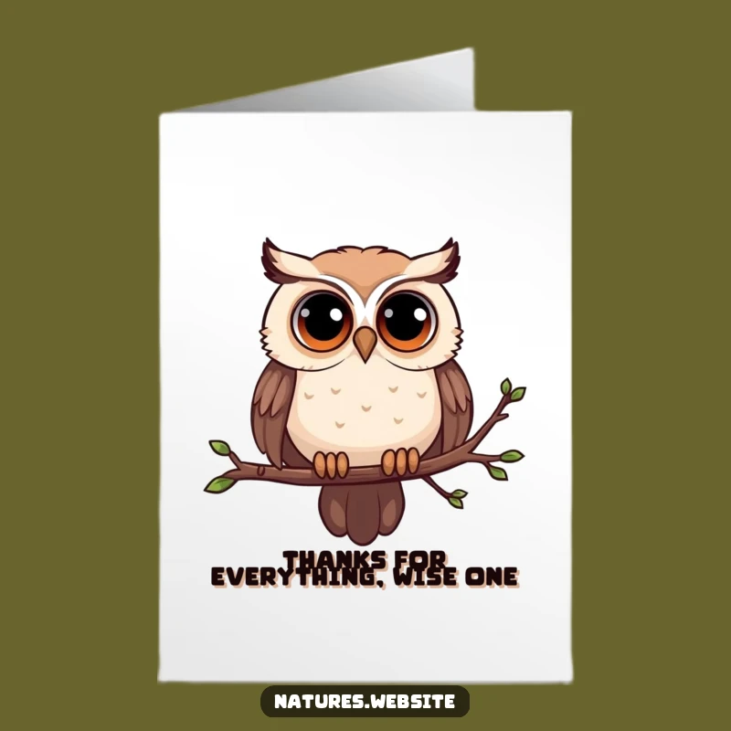 Free Printable Thank You Owl Card: Grateful Perch, Downloadable Gratitude for a Special Friend