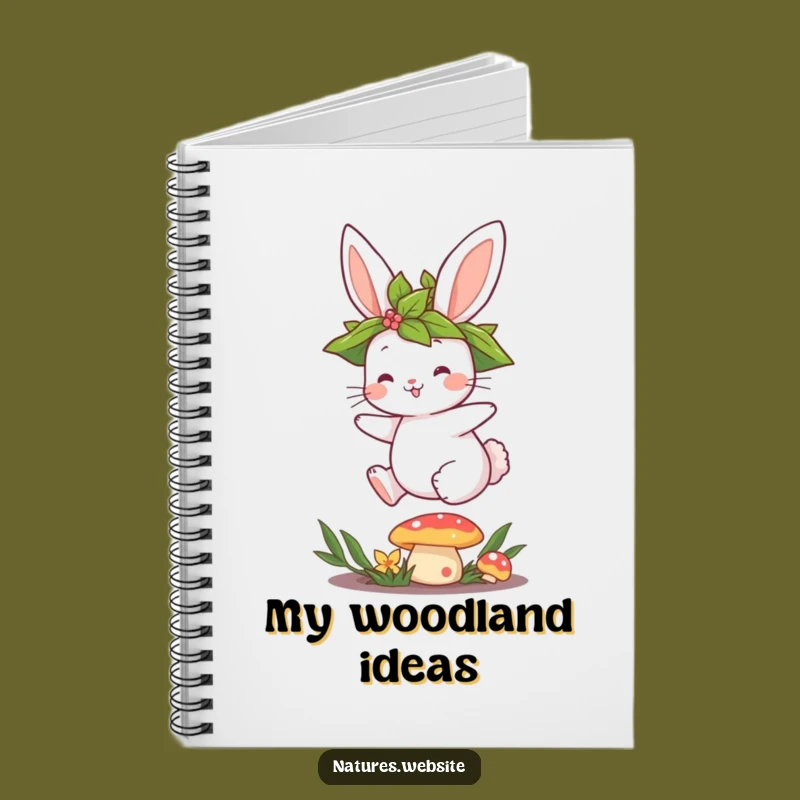 Funny Bunny Mushroom Notebook: Cute Character Journal Gift
